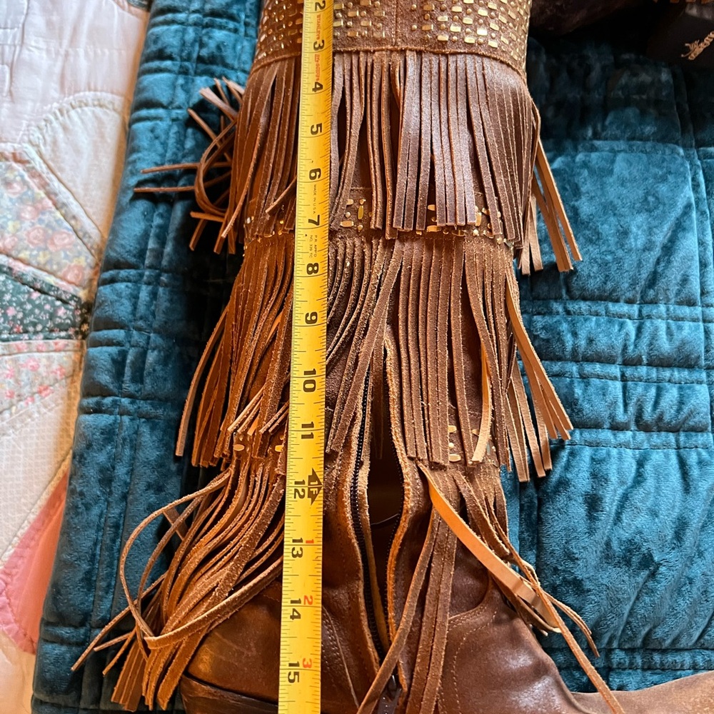 Old Gringo Brown Fringe Boots - Picture 2 of 6